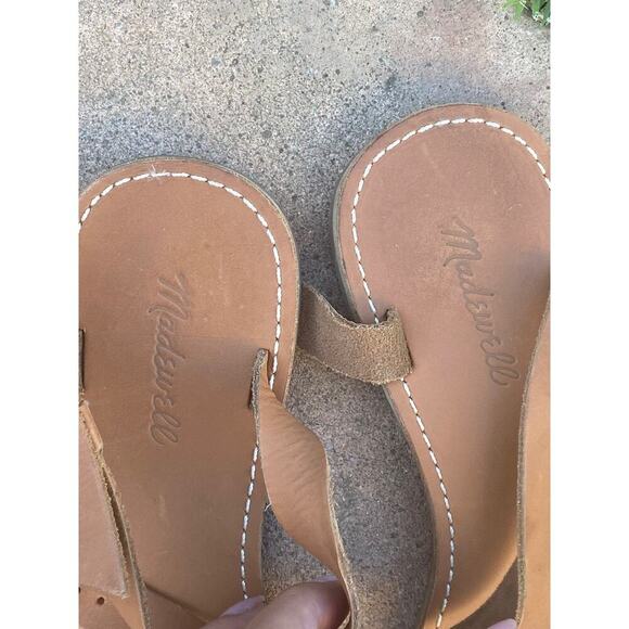 Madewell Sandals Women's Size 10 Ankle Strap Brown Silver Flat Heel Pre-owned - Picture 5 of 13